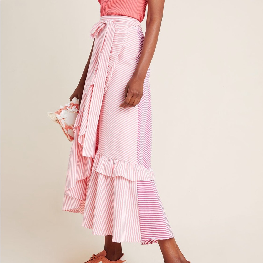 NWT Maeve Penny Ruffled Midi Skirt